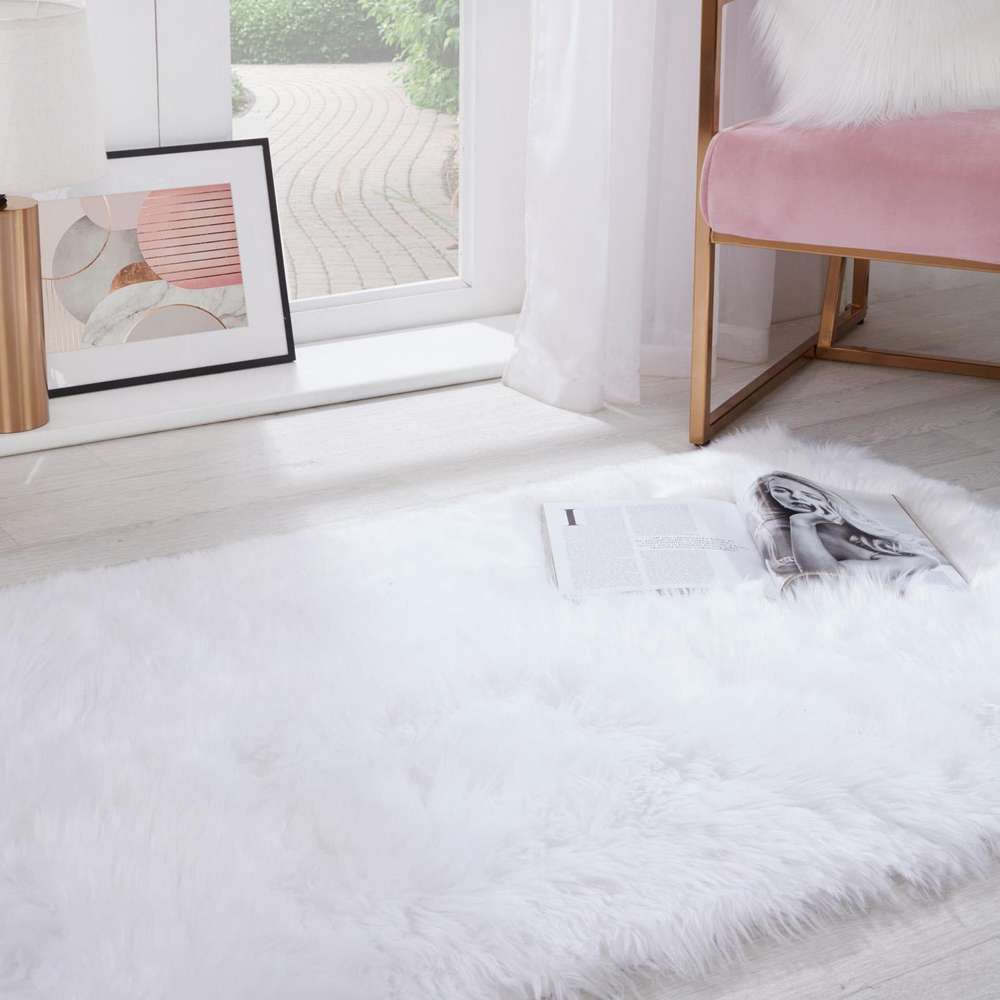 Large Rug Runner Faux Sheepskin Shaggy Living Room Hallway Soft Carpet Floor Mat