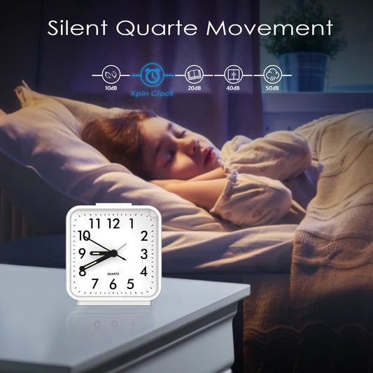 ORIA Small Analog Bedside Alarm Clock