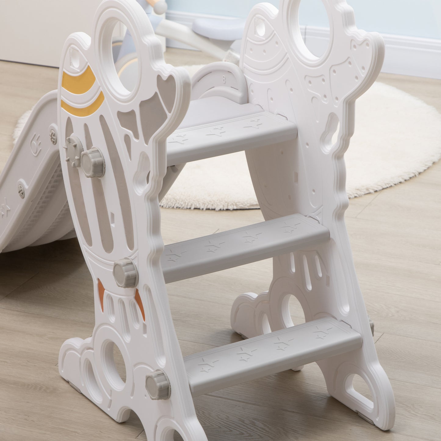 Kids Slide Indoor Freestanding Baby Slide Space Theme for Ages 1.5-3 Years
