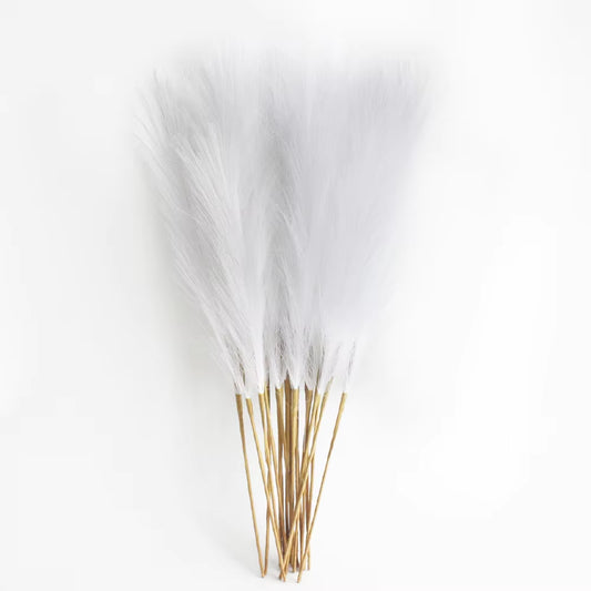 6PCS Artificial Pampas Grass Decor Fake Reed Flower Bouquet for Home Wedding UK