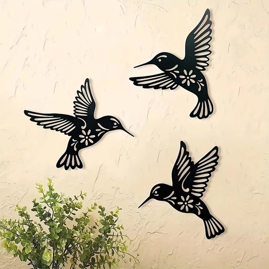 Metal Hummingbird Wall Art Waterproof Decor