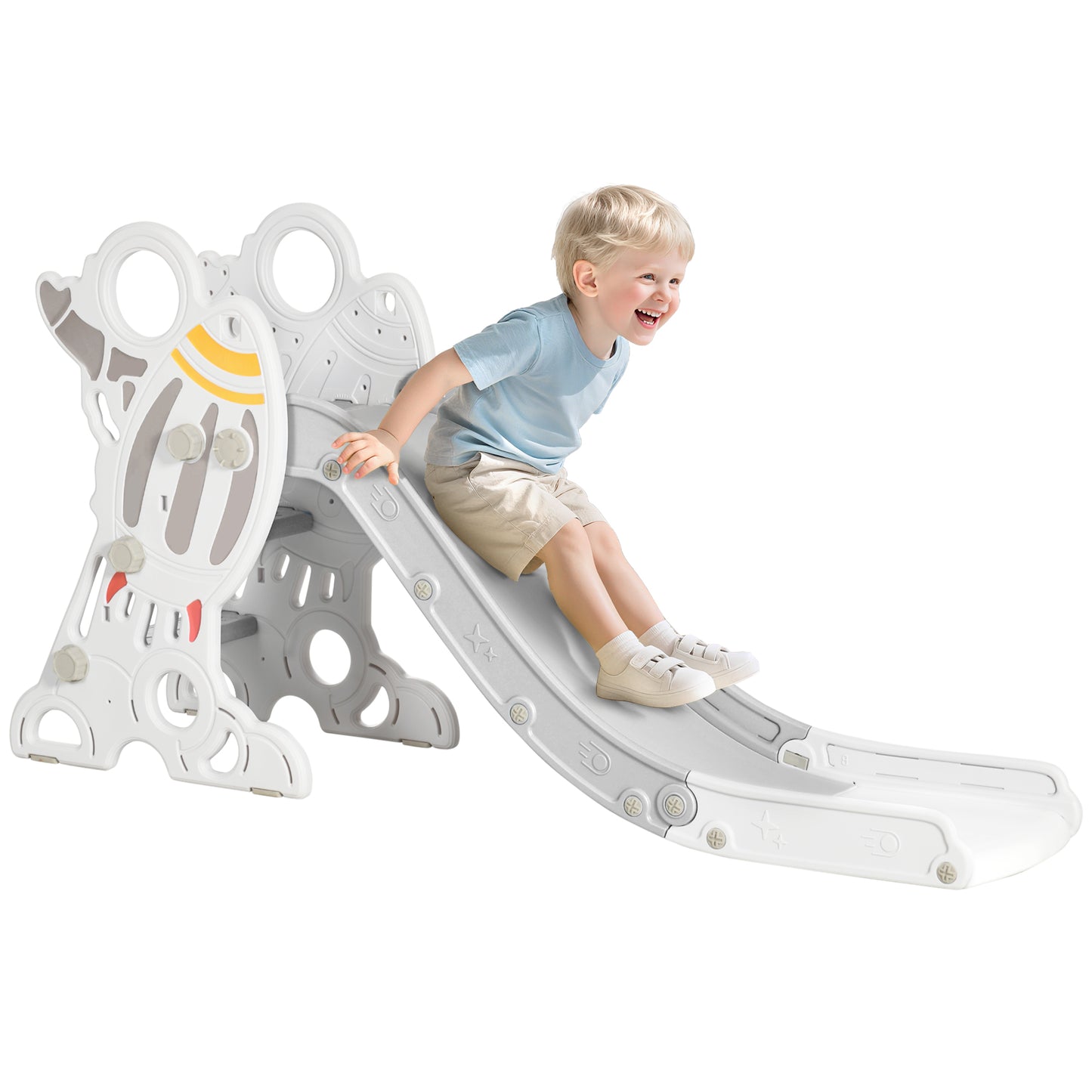 Kids Slide Indoor Freestanding Baby Slide Space Theme for Ages 1.5-3 Years