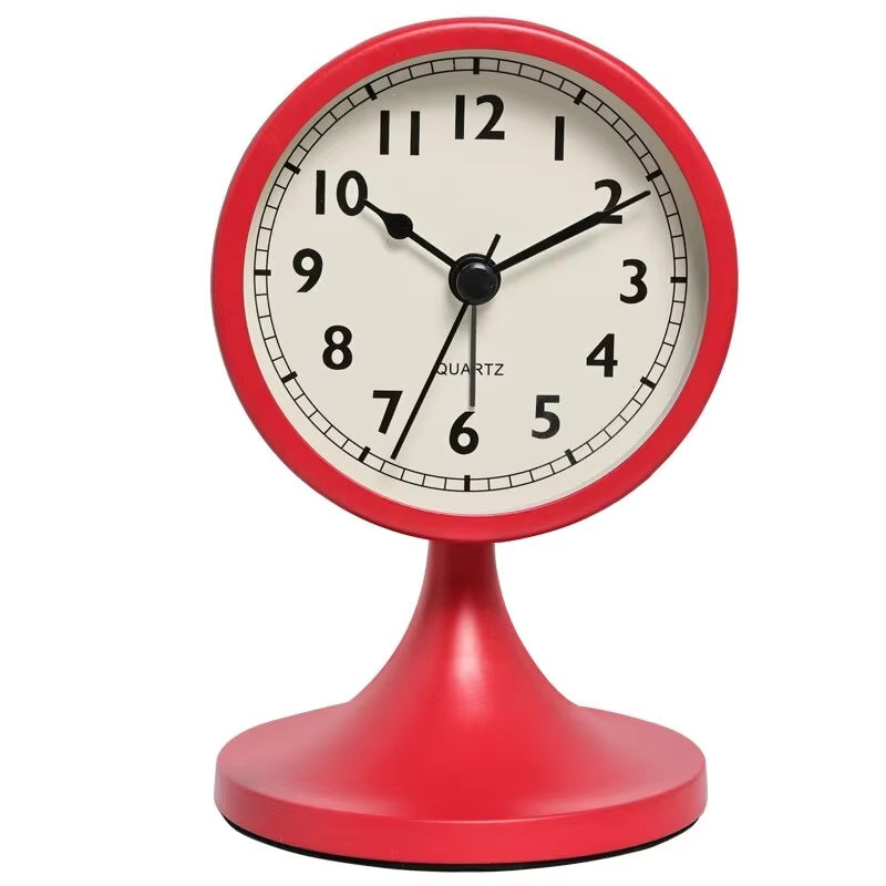 Nordic Metal Round Silent Bedside Alarm Clock