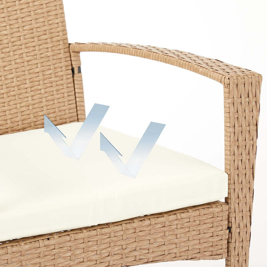 Mondeer PE Wicker Rocking Chair W/ Removable Cushion Wicker Rocking Armchair
