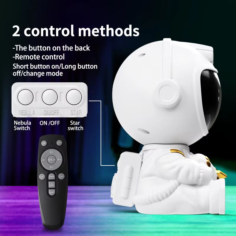 LED Astronaut Galaxy Star Projector Night Light
