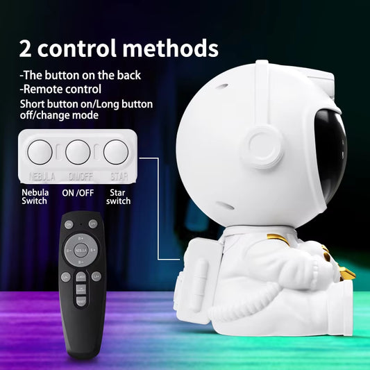 LED Astronaut Galaxy Star Projector Night Light