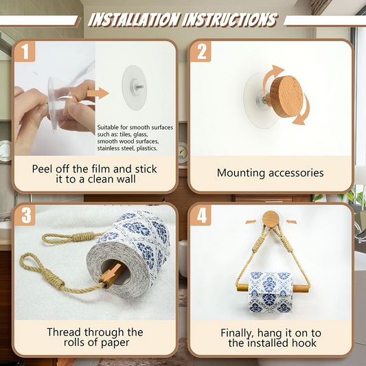 Add Natural Style – Wooden Toilet Paper Holder