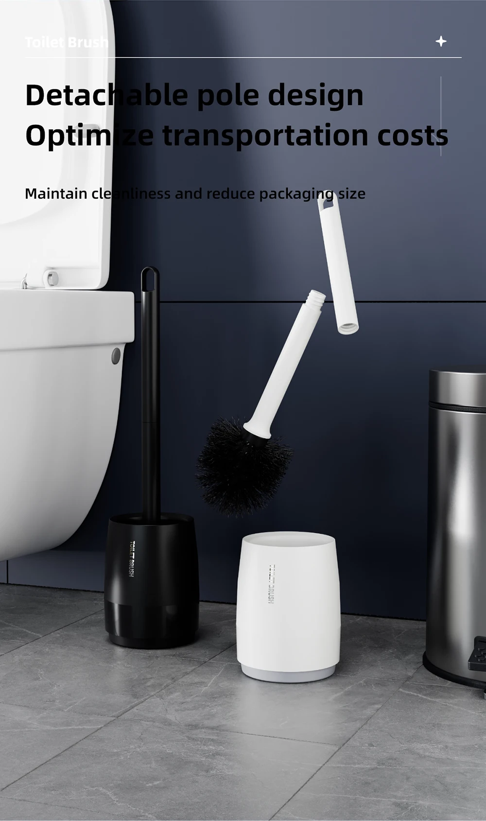 Large Floor Standing Toilet Brush with Extended Handle