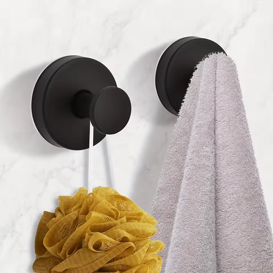 (2PCS) Suction Cup Bathroom Hanging Towels Robe Loofah Hooks