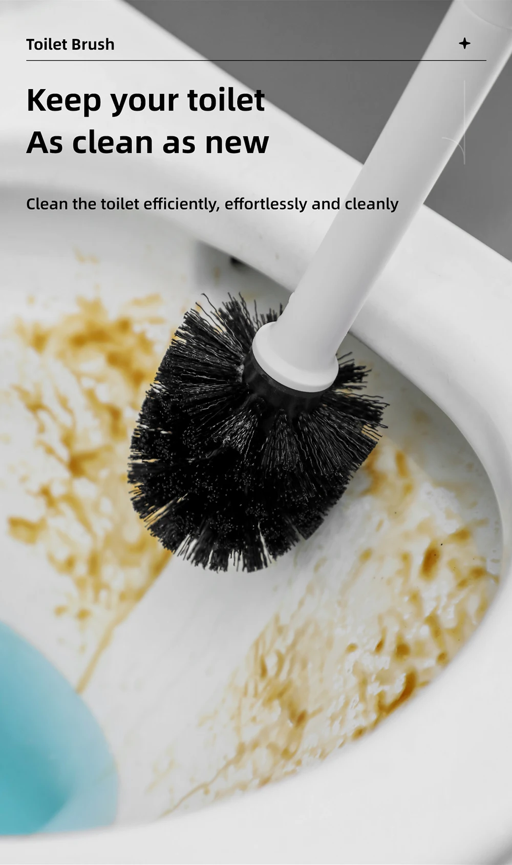 Large Floor Standing Toilet Brush with Extended Handle