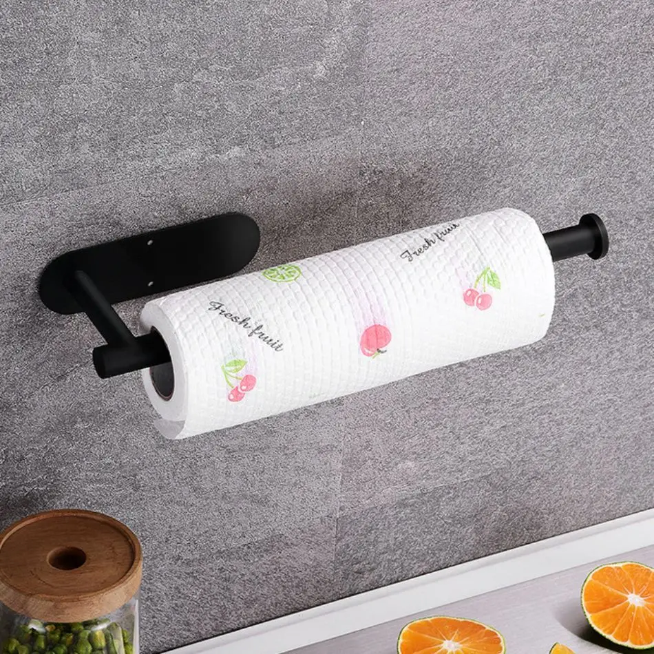 Toilet Roll Paper Stainless Steel Kitchen Towel Holder Adhesive Tissue Hanger