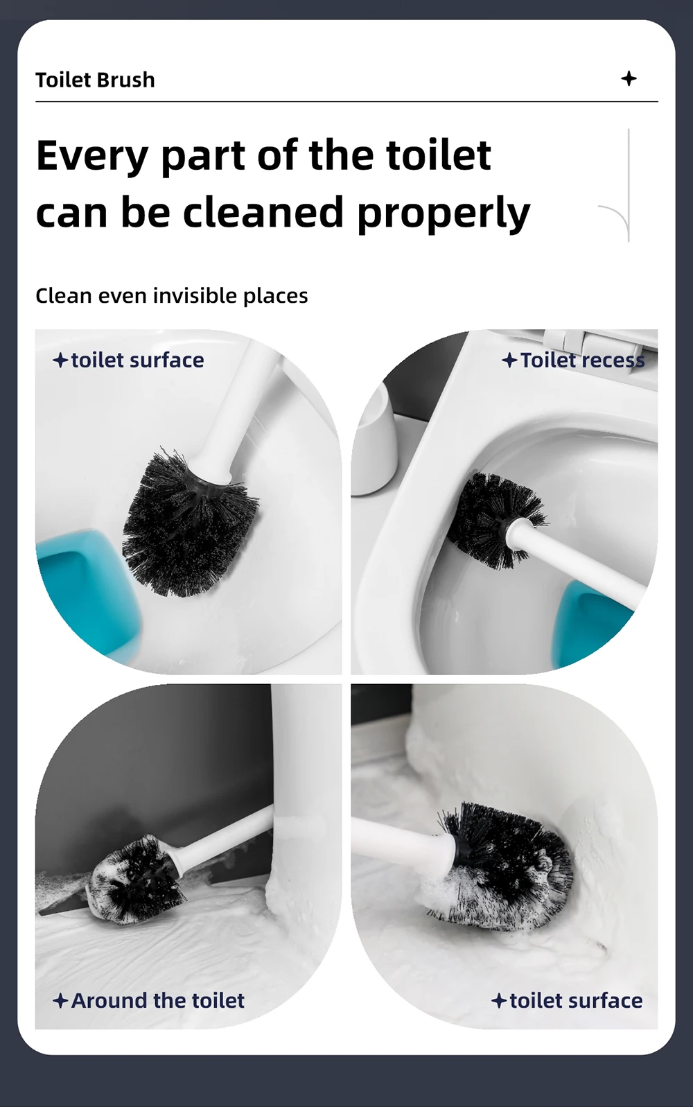 Large Floor Standing Toilet Brush with Extended Handle