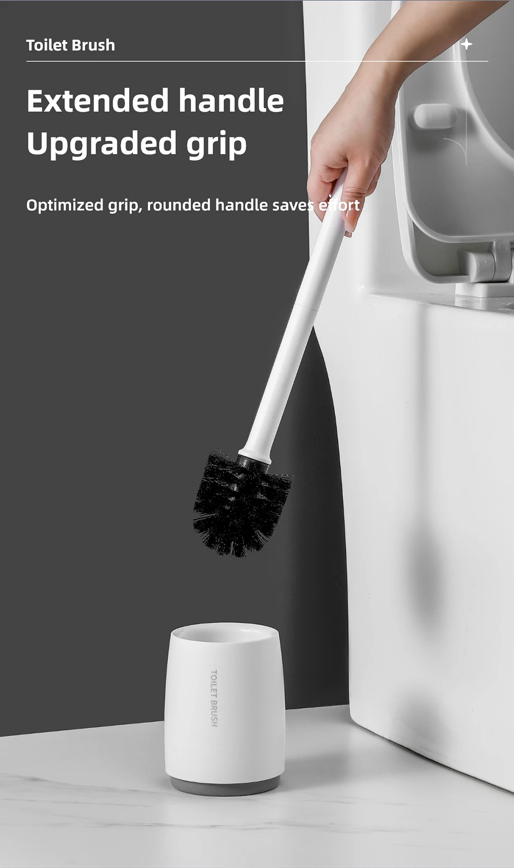 Large Floor Standing Toilet Brush with Extended Handle
