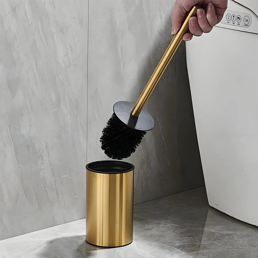 Add Luxury Clean – Golden Toilet Brush Set