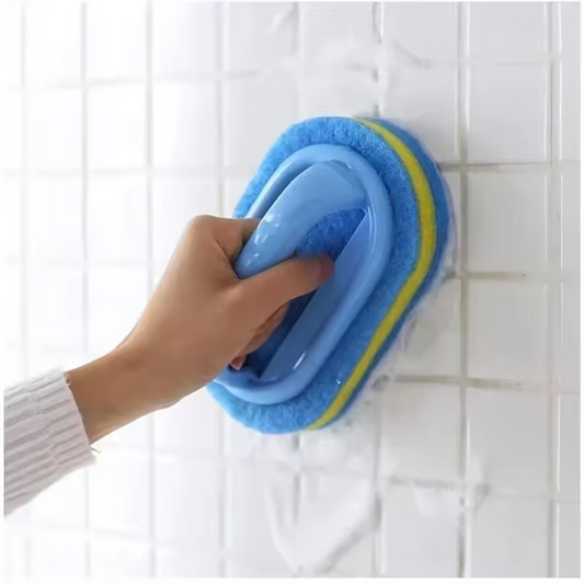 Household 3Pcs Sponge Handle Bathtub Tile Scrub Bathroom Cleaning Brush