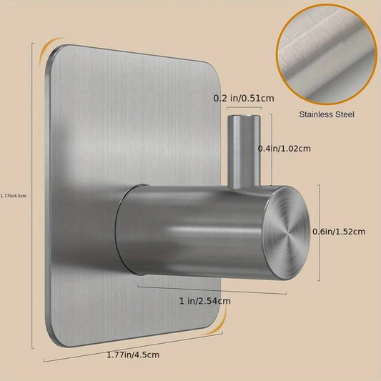 Modern Style Stainless Steel Adhesive Hooks for Bathroom Room Kitchen Clothes