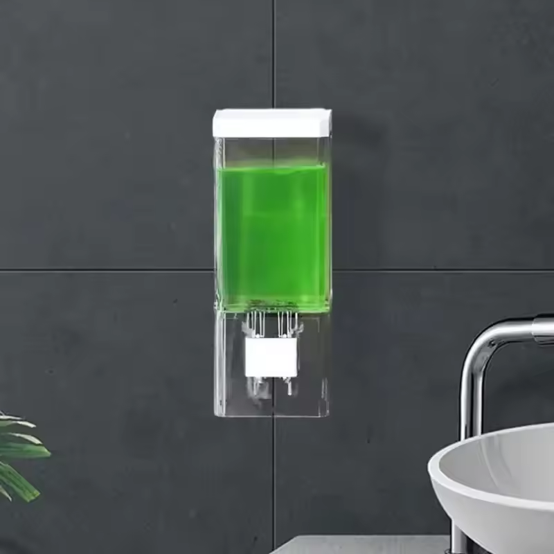Stay Clean & Organized – Manual Wall Bathroom Transparent Soap Dispenser