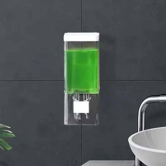 Stay Clean & Organized – Manual Wall Bathroom Transparent Soap Dispenser