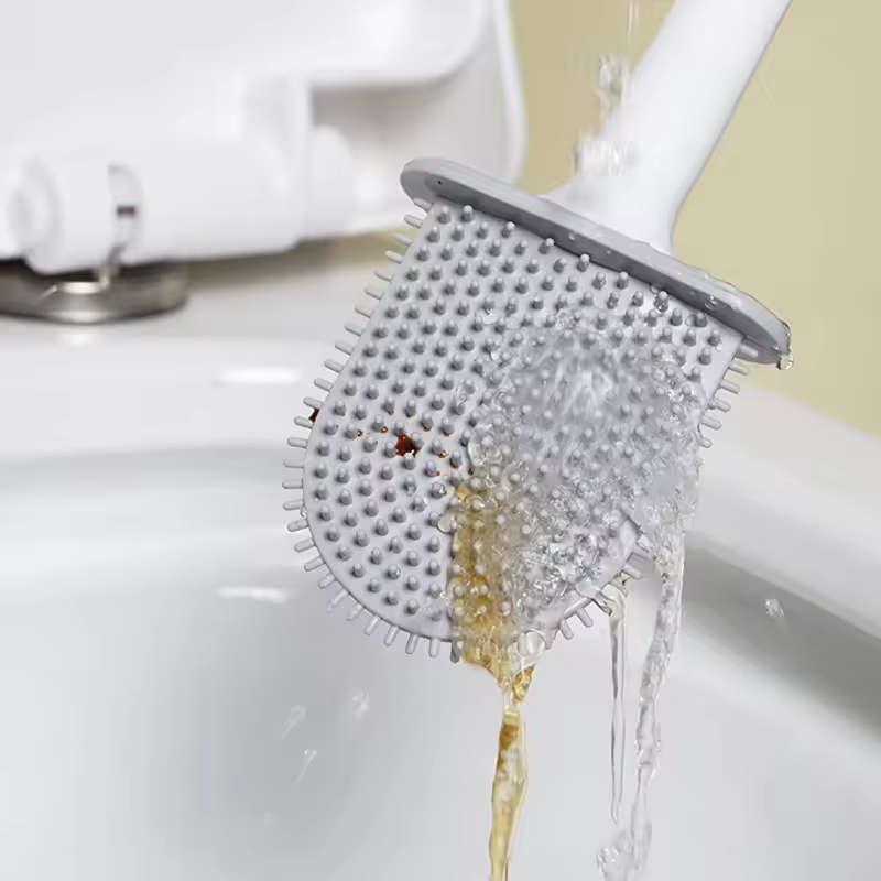 Bathroom Toilet Brush System with Quick-Dry Wall Holder