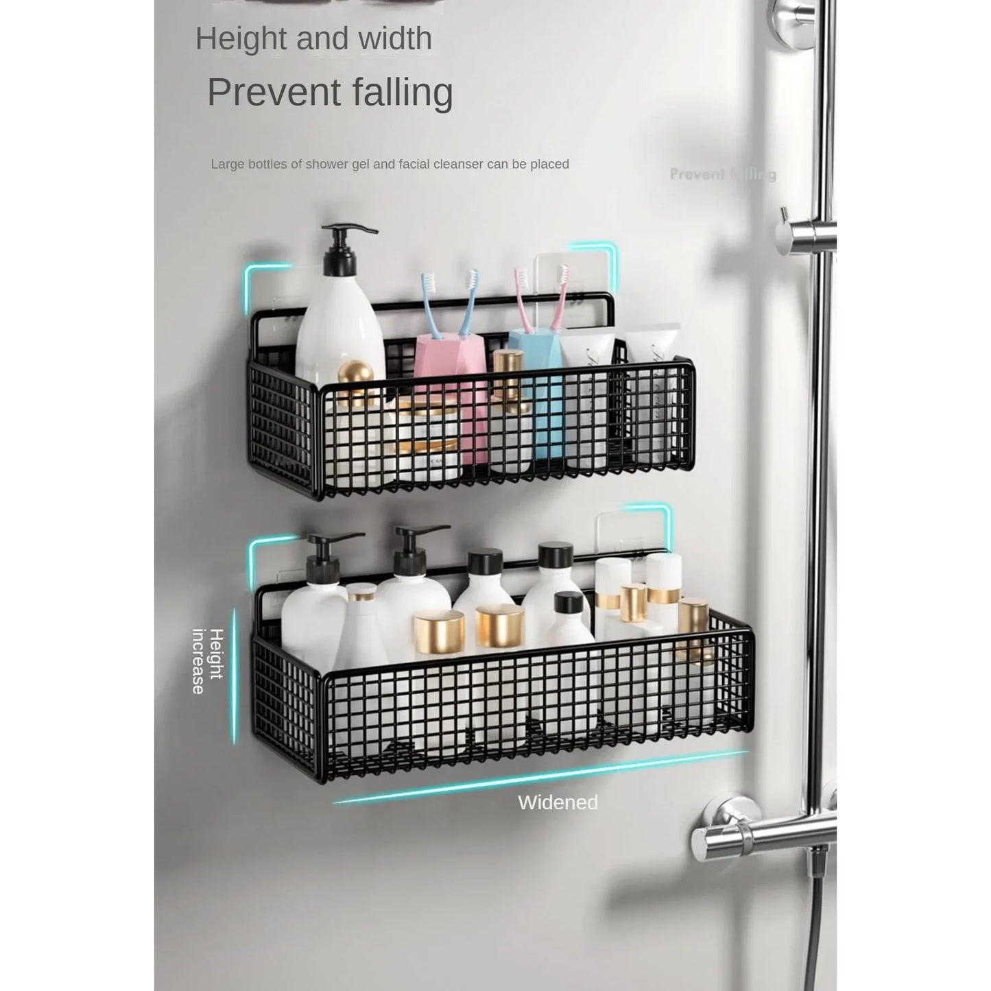 Wall Mount Storage Rack Corner Bathroom Storage Shelf
