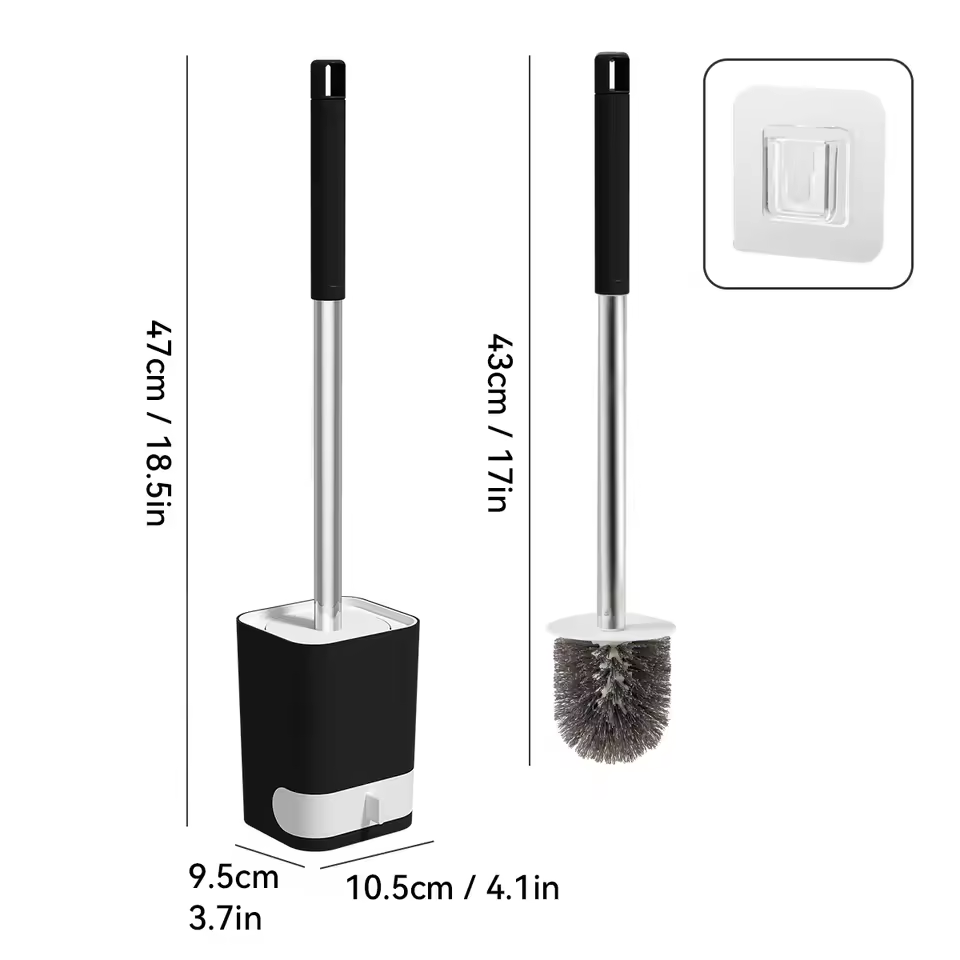 Long Handle Plastic Toilet Brush with Drainable Base Cleaning Brush