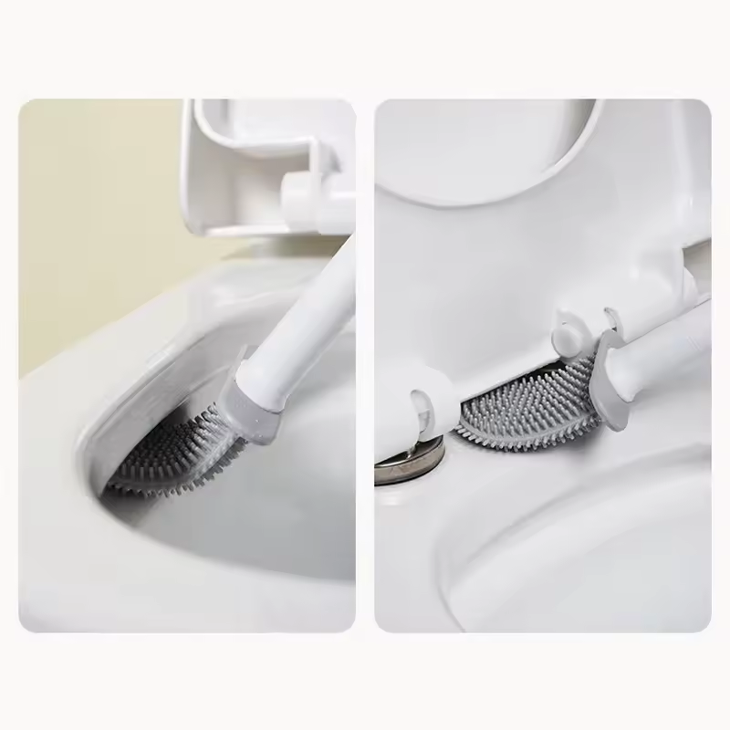 Bathroom Toilet Brush System with Quick-Dry Wall Holder