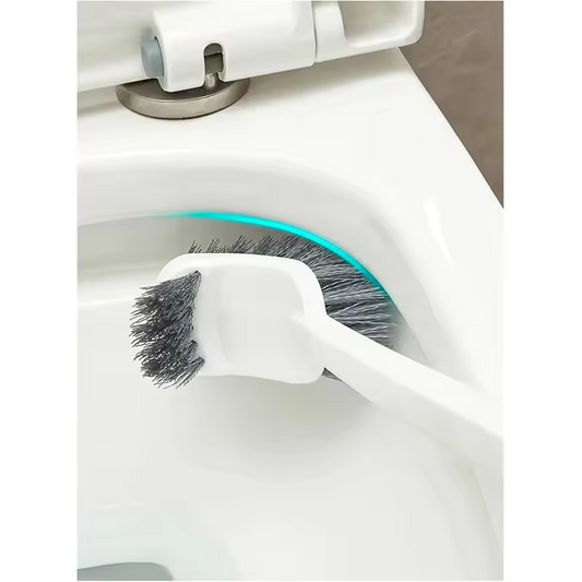 Long Handle Wall-Mounted Toilet Brush with Suction Cup Double-Sided Deep Cleaning