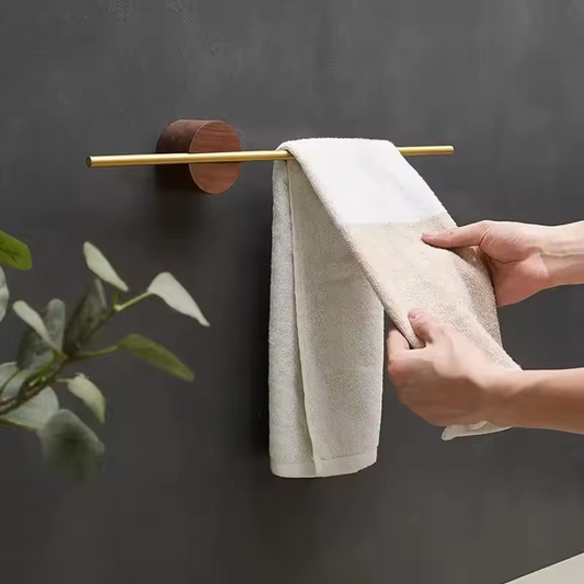 Wood Wall Bathroom Towel Rack Shelf Kitchen Storage