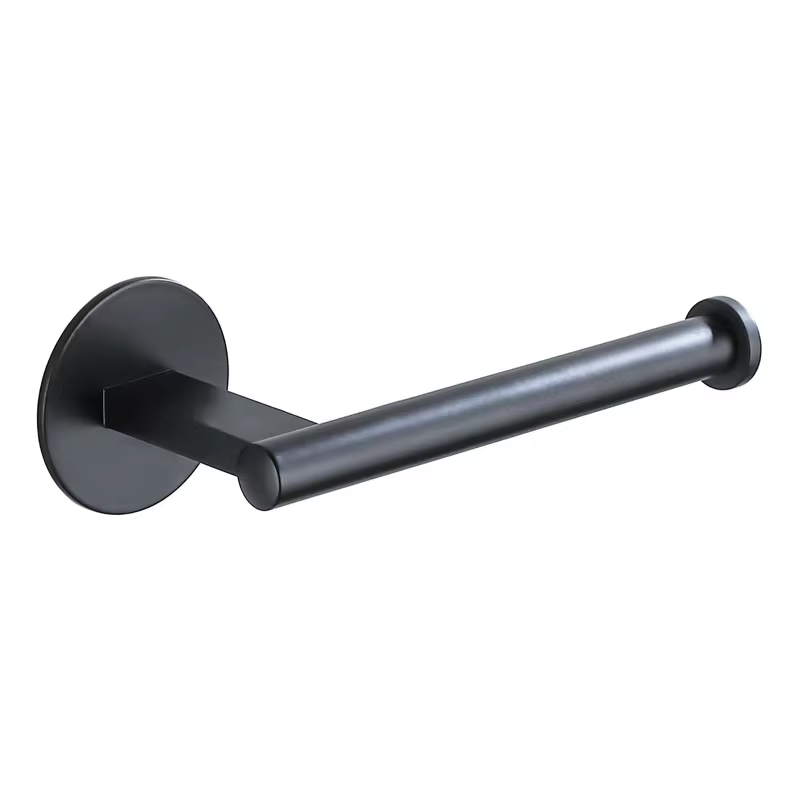 Black Aluminum Alloy Toilet Paper Self-Adhesive 3M Wall Mounted Holder