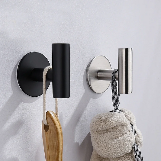 Stainless Steel Adhesive Bathroom & Kitchen Hangers Hooks (2PCS)