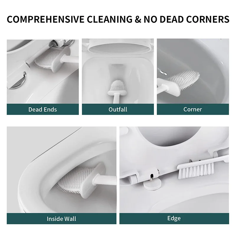 Long Handle Cleaning Soft Wall  Hanging Toilet Brush with Holder