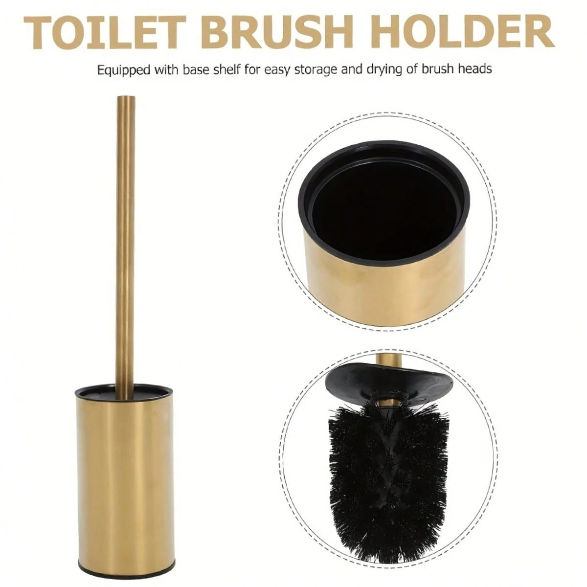 Add Luxury Clean – Golden Toilet Brush Set