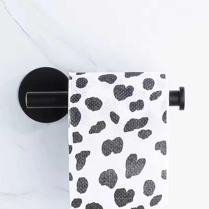 Black Aluminum Alloy Toilet Paper Self-Adhesive 3M Wall Mounted Holder
