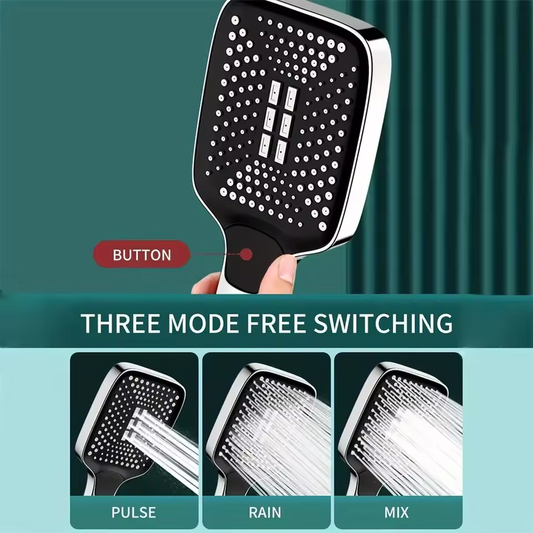 High Pressure Head Water 3-Mode Saving Shower Silver