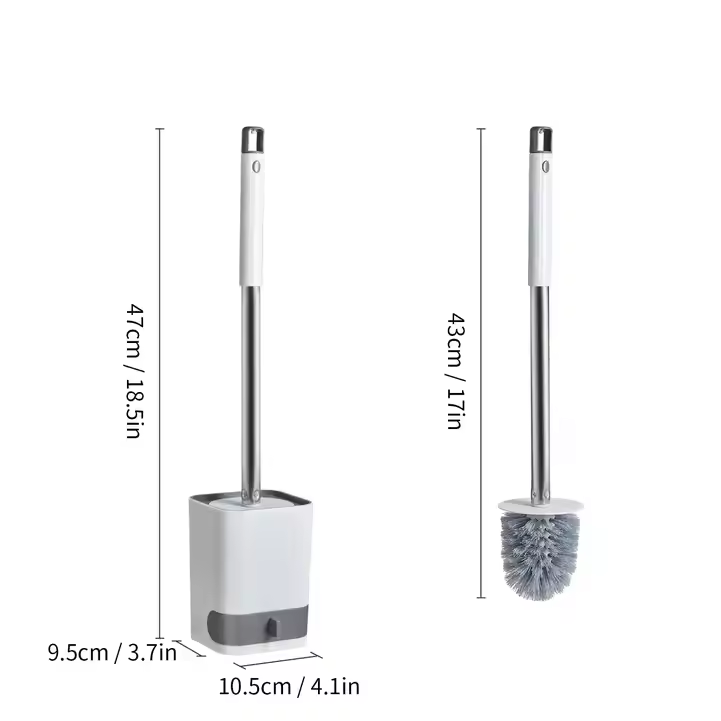 Long Handle Plastic Toilet Brush with Drainable Base Cleaning Brush