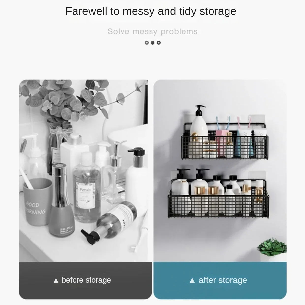 Wall Mount Storage Rack Corner Bathroom Storage Shelf