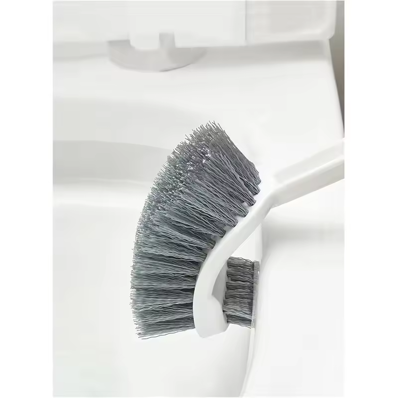 Long Handle Wall-Mounted Toilet Brush with Suction Cup Double-Sided Deep Cleaning