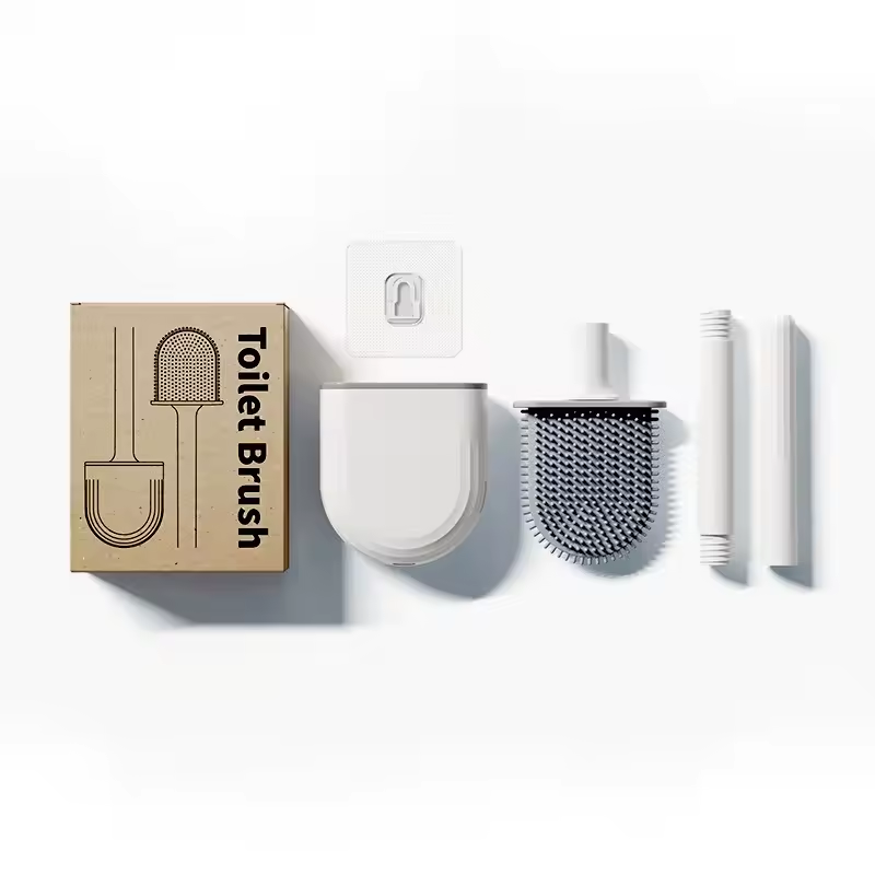 Bathroom Toilet Brush System with Quick-Dry Wall Holder