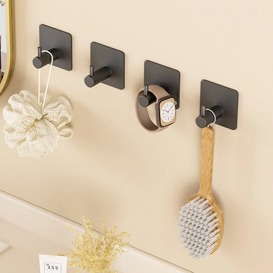Modern Style Stainless Steel Adhesive Hooks for Bathroom Room Kitchen Clothes