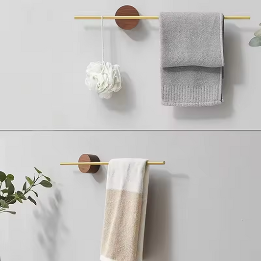 Wood Wall Bathroom Towel Rack Shelf Kitchen Storage