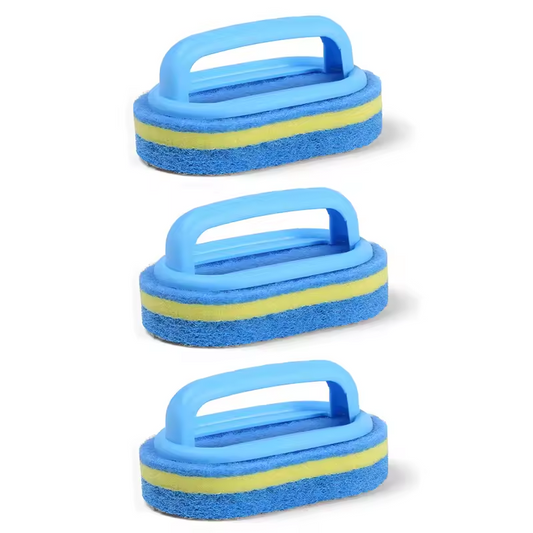 Household 3Pcs Sponge Handle Bathtub Tile Scrub Bathroom Cleaning Brush