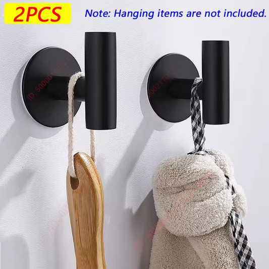Stainless Steel Adhesive Bathroom & Kitchen Hangers Hooks (2PCS)