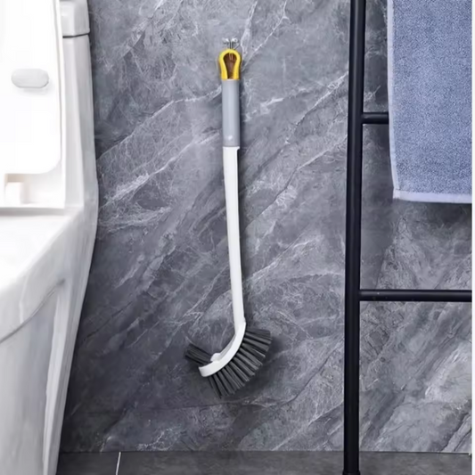 Long Handle Wall-Mounted Toilet Brush with Suction Cup Double-Sided Deep Cleaning