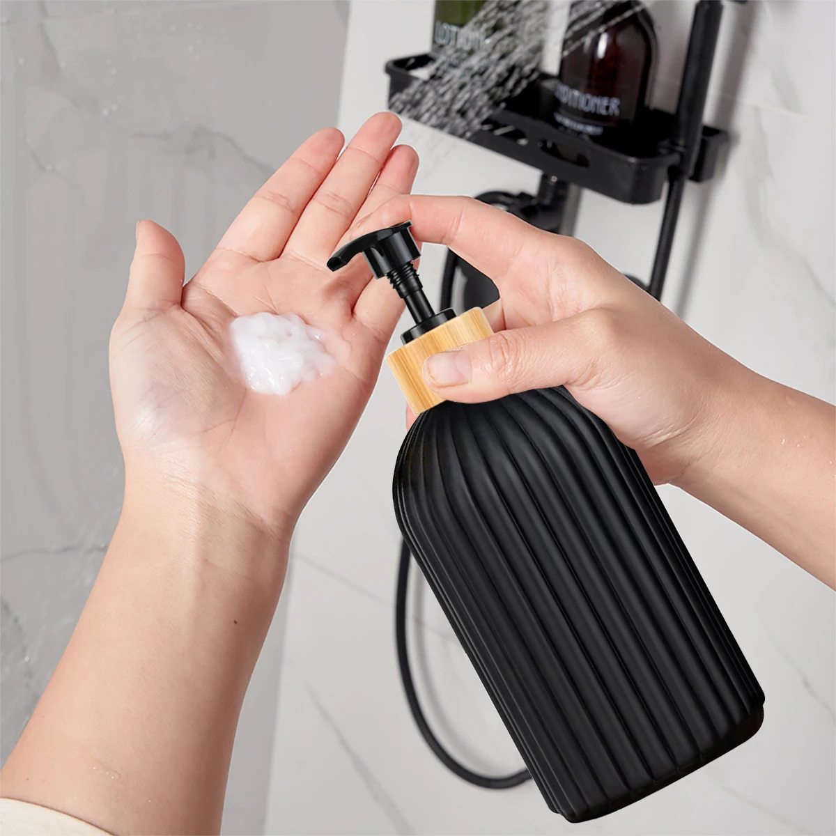 Bathroom Countertop Hand Soap Dispenser Organizer Set