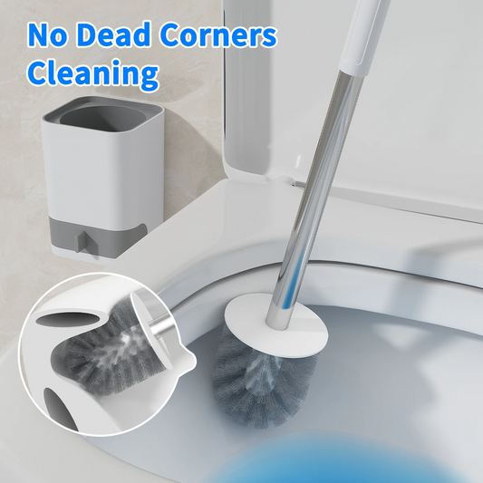 Long Handle Plastic Toilet Brush with Drainable Base Cleaning Brush