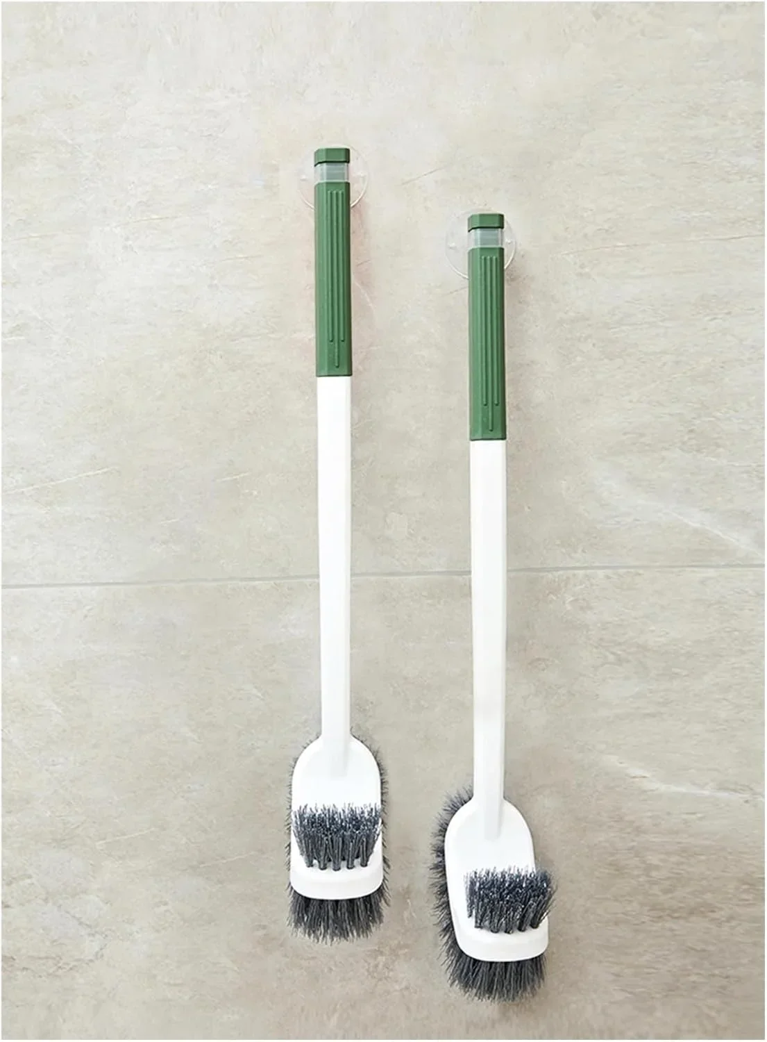 Long Handle Wall-Mounted Toilet Brush with Suction Cup Double-Sided Deep Cleaning