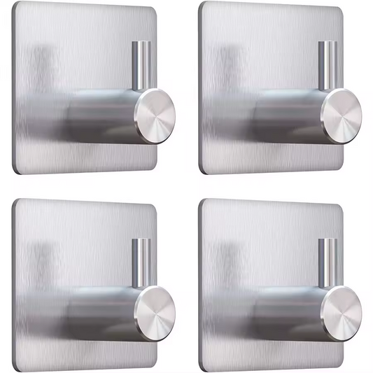 Modern Style Stainless Steel Adhesive Hooks for Bathroom Room Kitchen Clothes