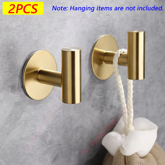 Stainless Steel Adhesive Bathroom & Kitchen Hangers Hooks (2PCS)