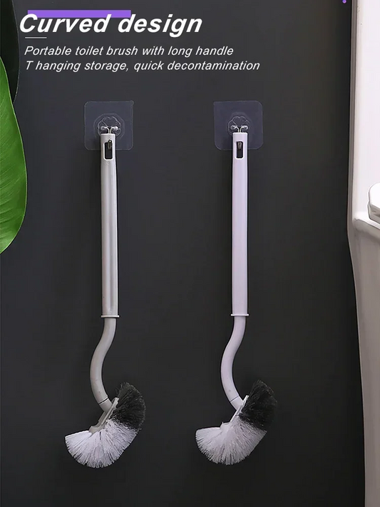 Wall-Mounted Toilet Brush | Soft Nylon Bristles | Deep Corner Cleaning Design
