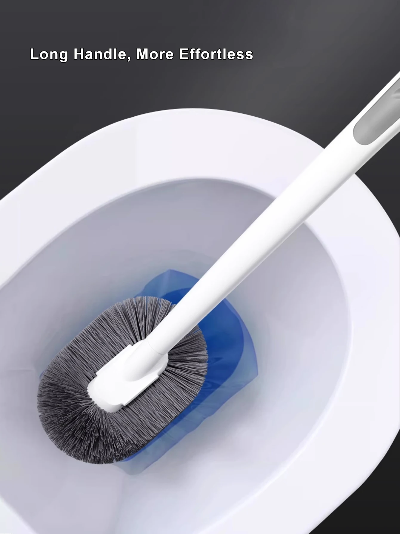 Toilet Cleaning Brush with Long Handle – Space Saving Wall Mount